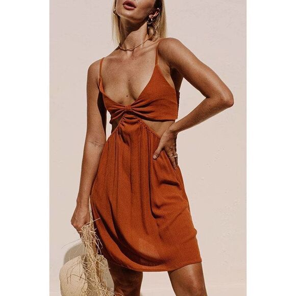 Rust Orange Mini Dress - Picture 1 of 8